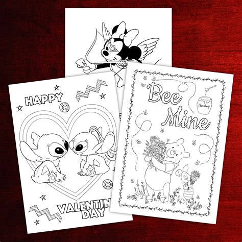 Simple Disney Valentines Day Coloring Pages