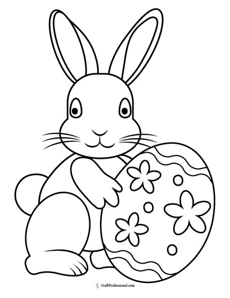Simple Easter Bunny Coloring Pages