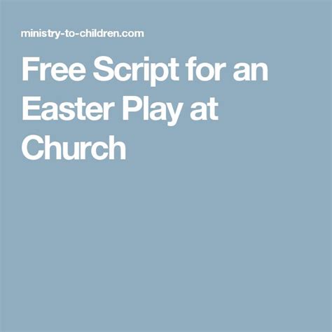 Simple Easter Play for Church – Download PDF Script