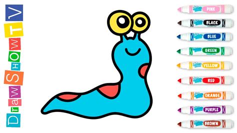 Simple Example How to Draw Slug Coloring Book with Colored Markers