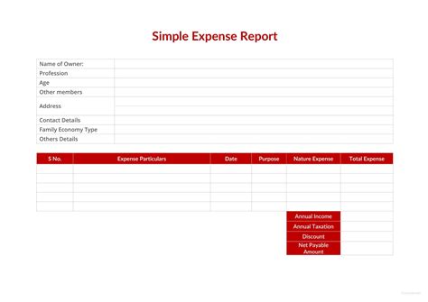 Simple Expense Report Template in Microsoft Word, Excel, Apple Pages