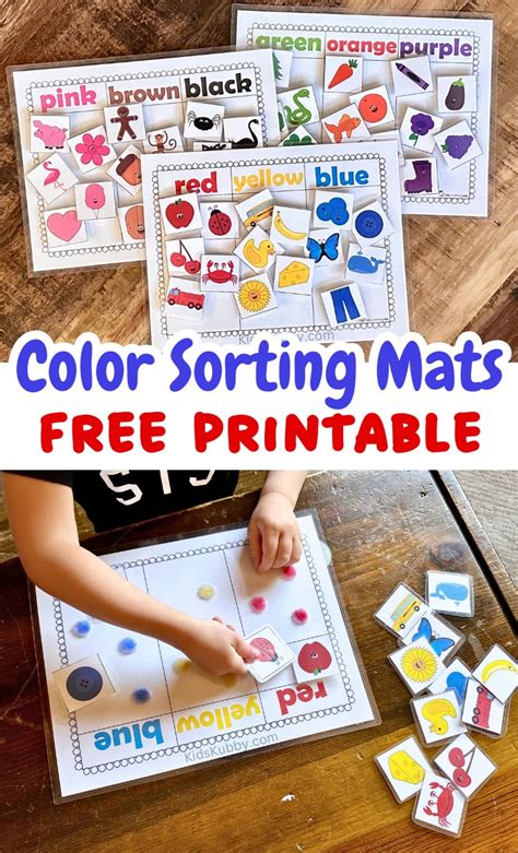 Simple Free Printable Color Sorting Mats Editable Sticker Chart