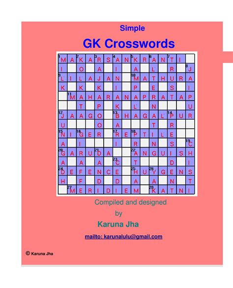 Simple GK Crosswords