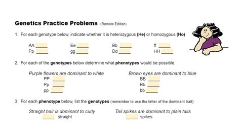 Simple Genetics Practice Monohybrid Crosses Worksheets Library