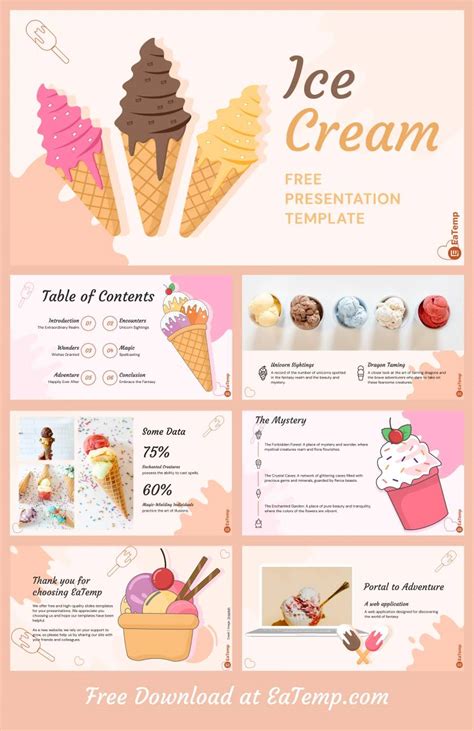 Simple Ice Cream PowerPoint Presentation Templates