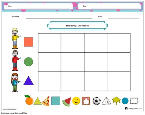 Simple Landscape Sorting Items & Shapes Worksheet