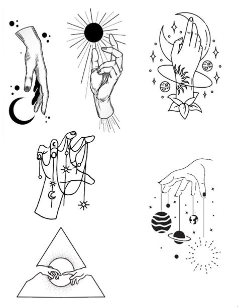 Simple Linework Tattoo Flash Sheets Line Work Minimalist Flash Set In