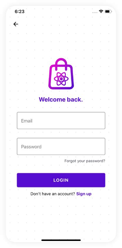 Simple Login Template For React Native