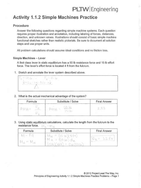 Simple Machines PLTW PDF - Scribd