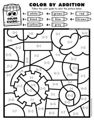 Simple Math Color by Number Worksheets