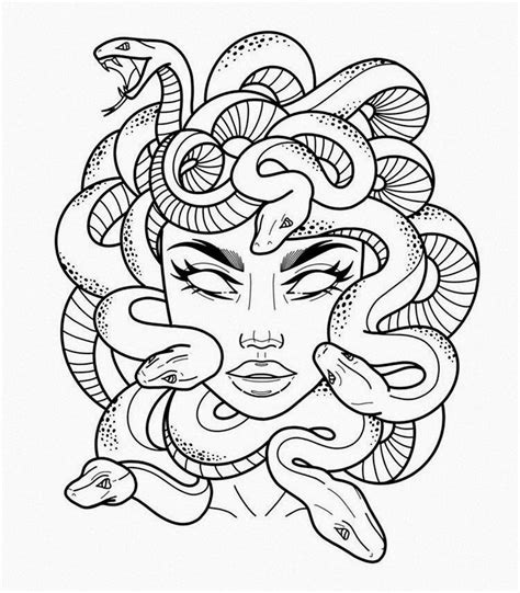 Simple Medusa Tattoo Drawing