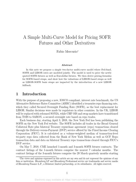 Simple Multi-Curve Model for Pricing SOFR Futures and …