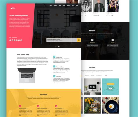 Simple One Page Portfolio Website Template PSD Download PSD