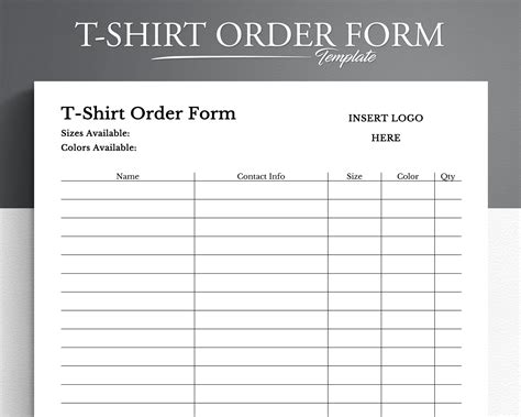 Simple Order Form Template Word TShirt Order Form Template 17