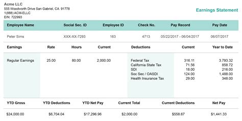 Simple Pay Stub Template Excel Resume Examples