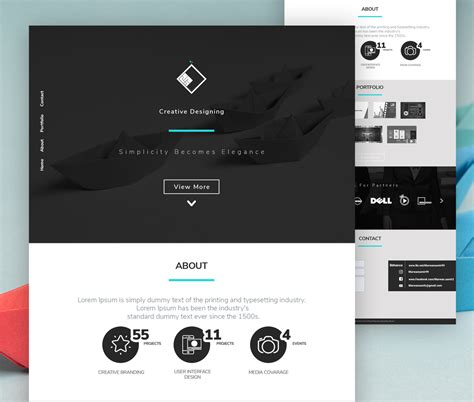 Simple Portfolio Web Template PSD Download PSD
