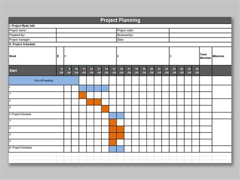 Simple Project Schedule Template Exce