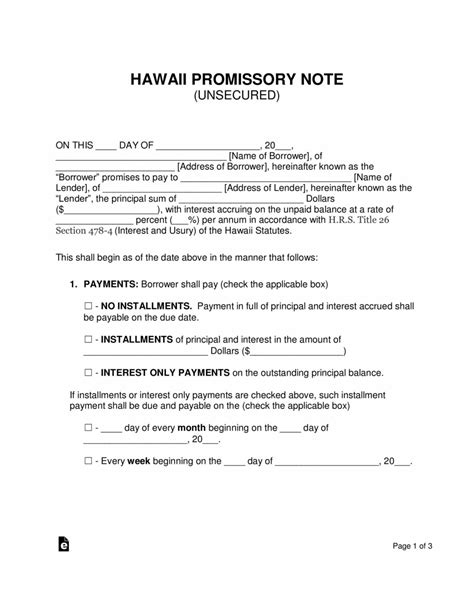 Simple Promissory Note Template Addictionary
