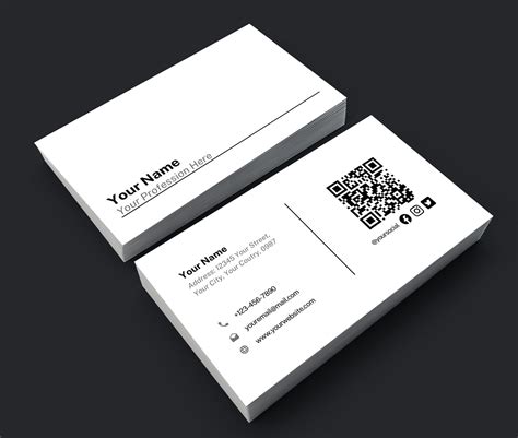 Simple QR Code Business Card Design Template Etsy in 2021