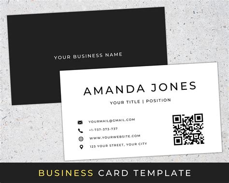 Simple QR Code Business Card Design Template Templates Modern
