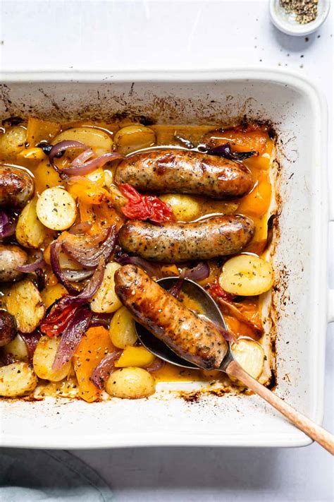 Simple Sausage Traybake (sausage and potato bake)