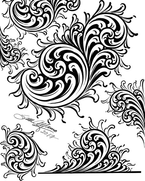 Simple Scroll Engraving Patterns bmppotatos