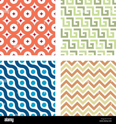 Simple Seamless Geometric Textures. Regular Patterns in Soft Colors