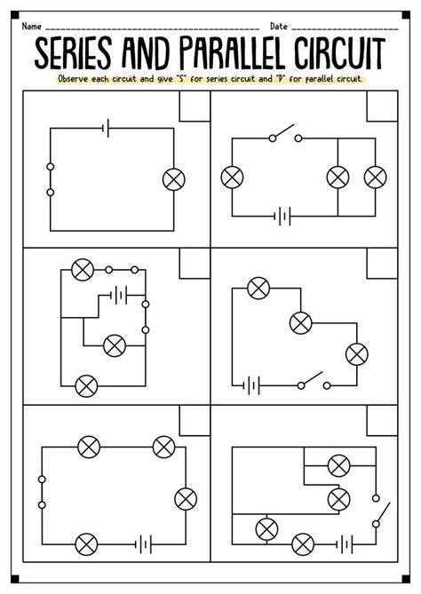 Simple Series And Parallel Circuits Worksheet