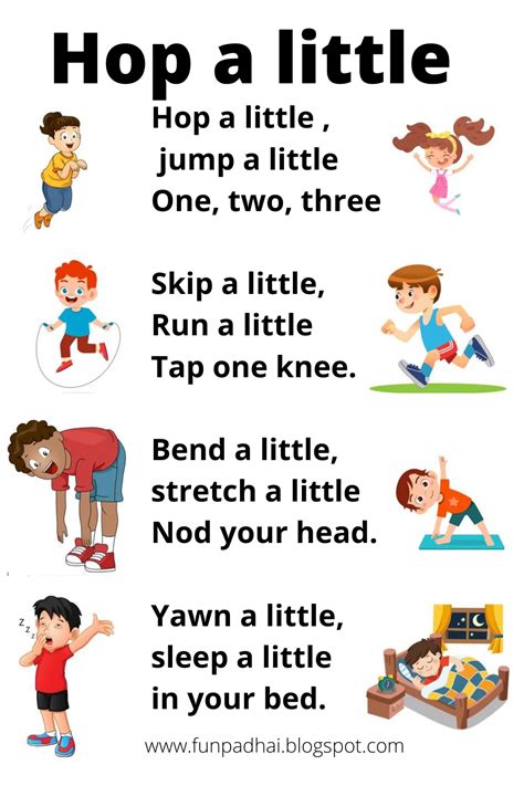 Simple Short Rhymes For 1st Standard