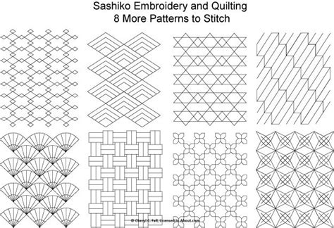 Simple Single Patterns For Sashiko Embroidery Coloring Pages Coloring