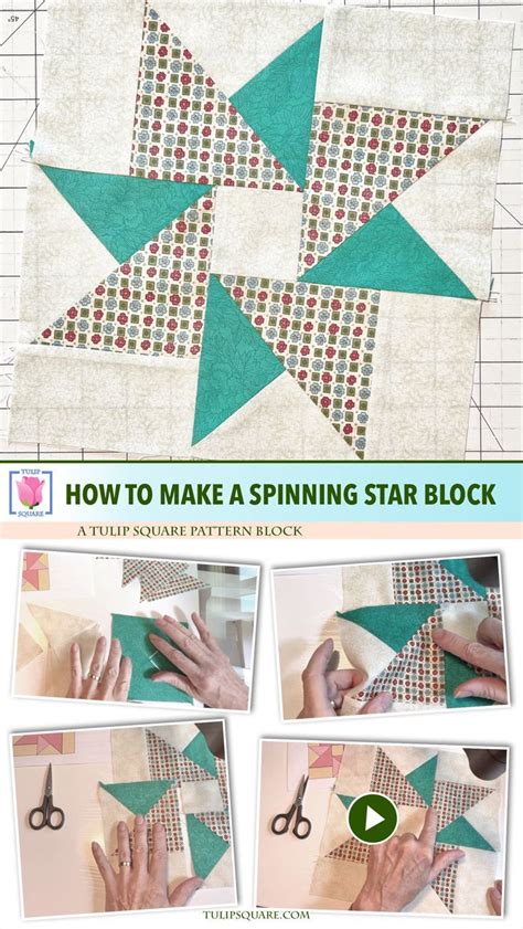 Simple Spinning Star Quilt Block Free Tutorial Star quilt patterns