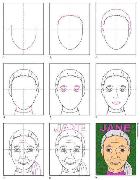 Simple The best way to Draw Jane Goodall Tutorial Video and Coloring