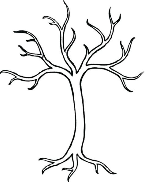 Simple Tree Without Leaves Coloring Pages