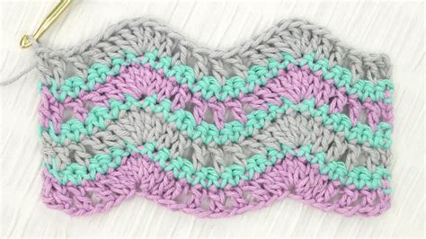 Simple Wave Stitch Crochet Tutorial YouTube