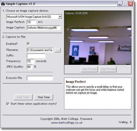 Simple Webcam Capture for Windows