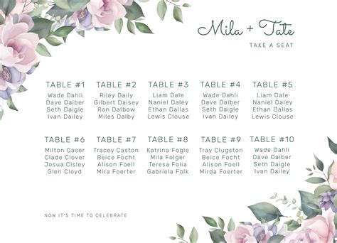 Simple Wedding Seating Chart Free Google Docs Template gdoc.io