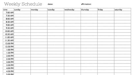 Simple Weekly Schedule Time Blocking Printable Etsy