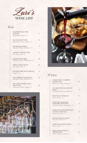 Simple Wine Menu Design Template by MustHaveMenus
