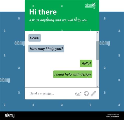 Simple and Modern Live Chat Window for a Websites. Stock Vector