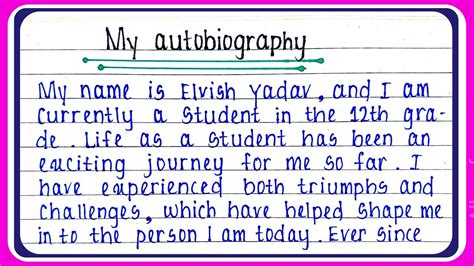 Simple autobiography examples for highschool students youtube