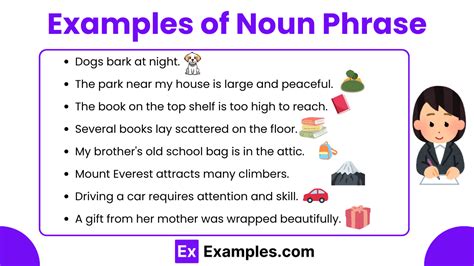 Simple noun phrase examples.  An example of a noun .  The head noun appears in bold.  A noun ...