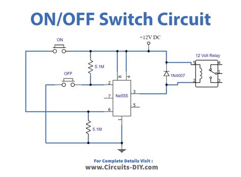 Simple on off switch circuit diagram.  DIY guide for beginners.  Understand...
