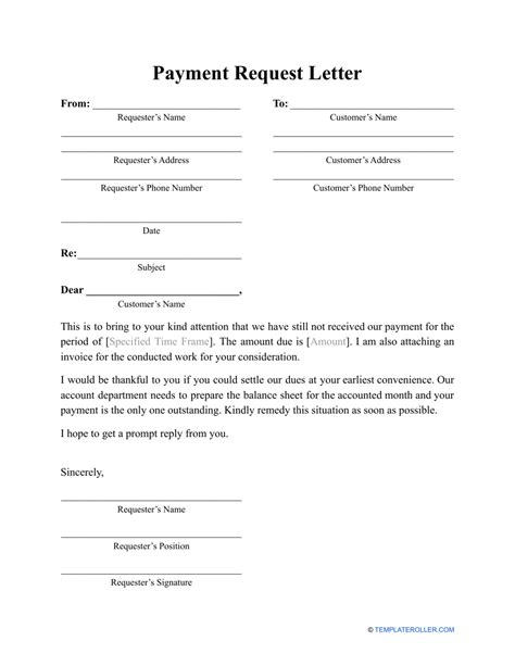 Simple payment request letter to company word format.  Whether it is a form...