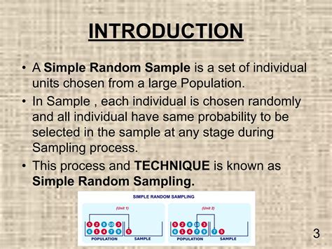 Simple random sampling ppt.  The document explains the concepts of population and sam...