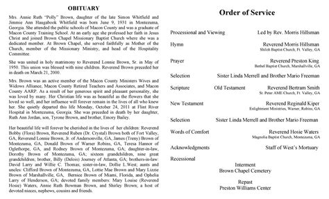 Simple service obituaries. .  ...
