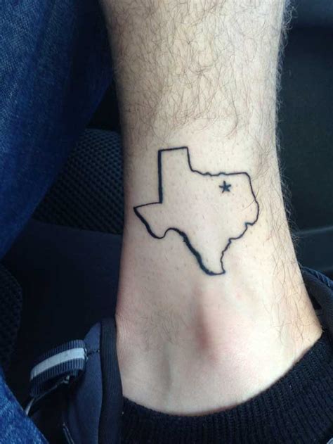 20 Terrific Texas Tattoo Designs 1. Behind the Ear Texas Tattoo. If you’re looking for a small Texas tattoo, a behind the ear state outline is a... 2. Circle Texas …