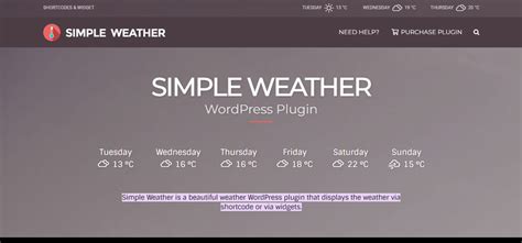 Simple weather plugin wordpress.  Activate the plugin through the &lsquo;Plugins&rsqu...