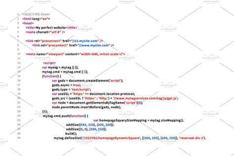 Simple website HTML code PreDesigned Illustrator Graphics Creative