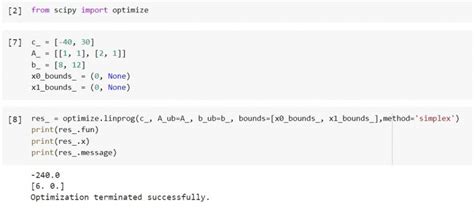 Simplex algorithm python.  Linprog library minimizes a linear objective function...