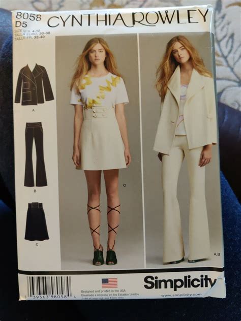 Simplicity 8058 Misses Skirt Jacket Knit Pants Sewing Pattern …